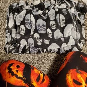 Black and Gray Skull Print Dress